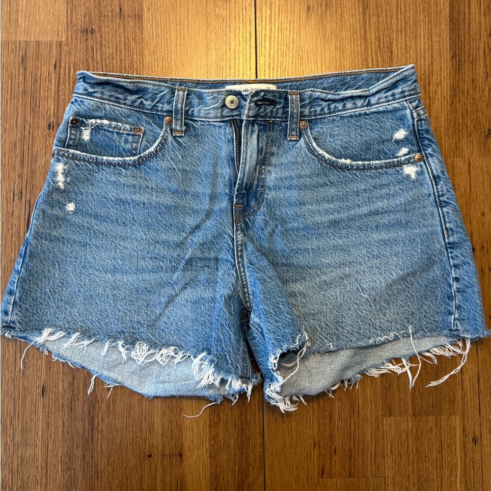 Abercrombie & Fitch Light Blue Distressed Jean Shorts